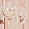 GIANT ROSE GOLD AND BLUSH LARGE CONFETTI BALLOONS - 3PCS - Image 2