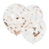 GIANT ROSE GOLD AND BLUSH LARGE CONFETTI BALLOONS - 3PCS