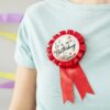 RED ROSETTE BUBBLE BIRTHDAY BADGE - Image 2