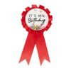 RED ROSETTE BUBBLE BIRTHDAY BADGE