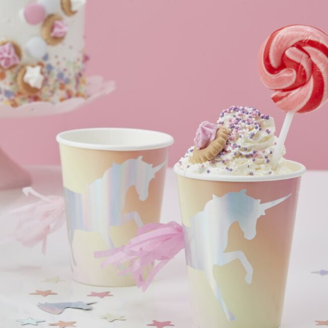 IRIDESCENT TASSEL UNICORN CUPS - 8PCS - Image 3