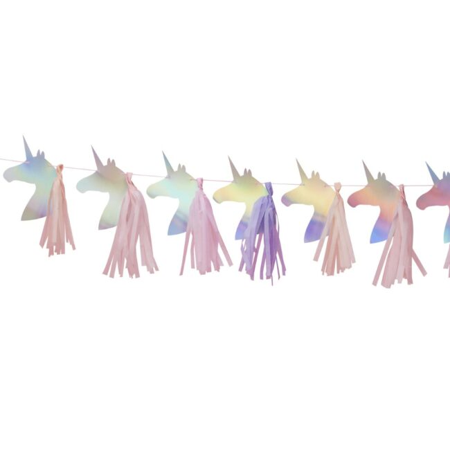 IRIDESCENT FOILED TASSEL UNICORN BUNTING