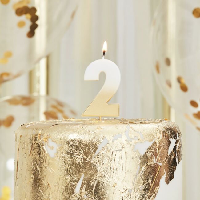 GOLD OMBRE NUMBER BIRTHDAY CANDLE - Image 3