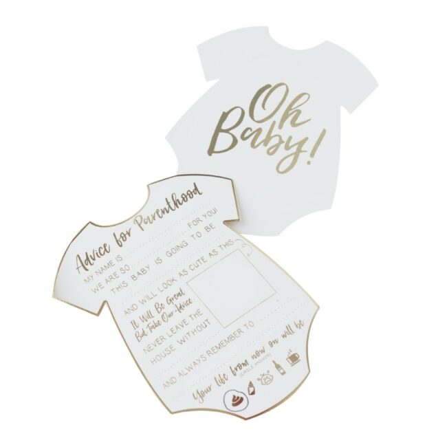 GOLD FOILED BABY SHOWER ADVICE CARDS - 10PCS