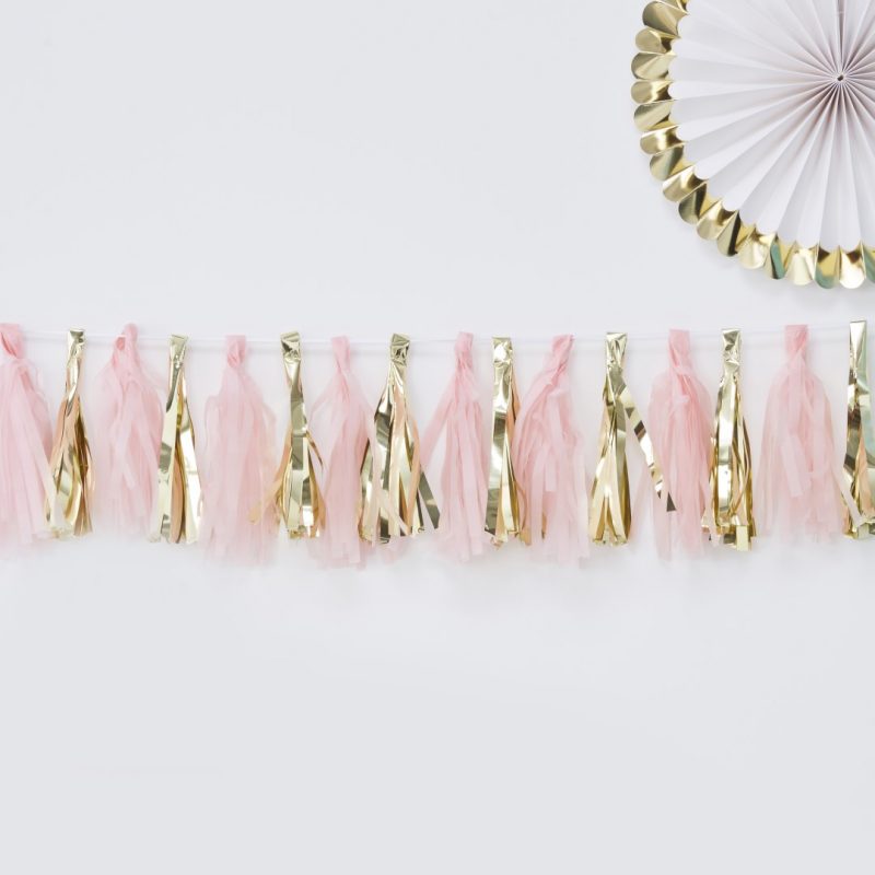 PINK AND GOLD TASSEL GARLAND Pergamos