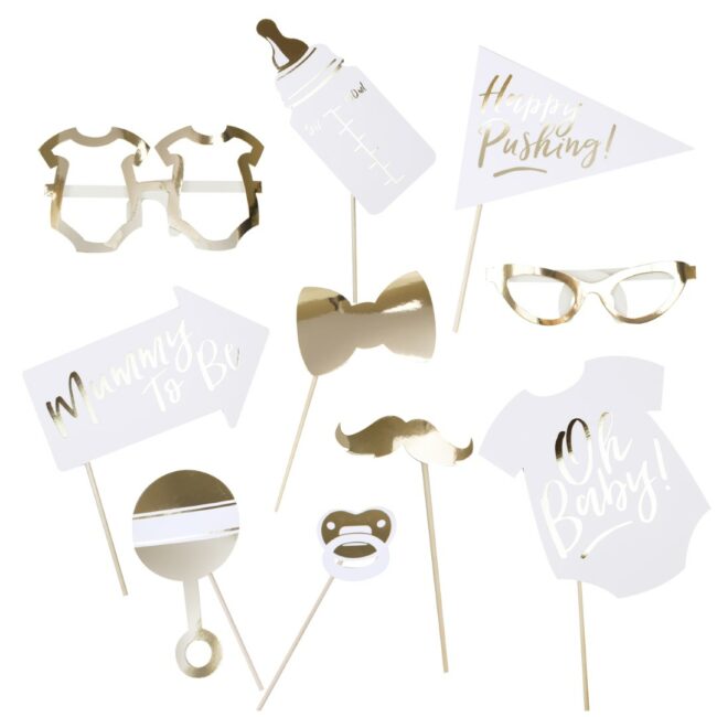 OH BABY! BABY SHOWER PHOTO BOOTH PROPS - 10PCS