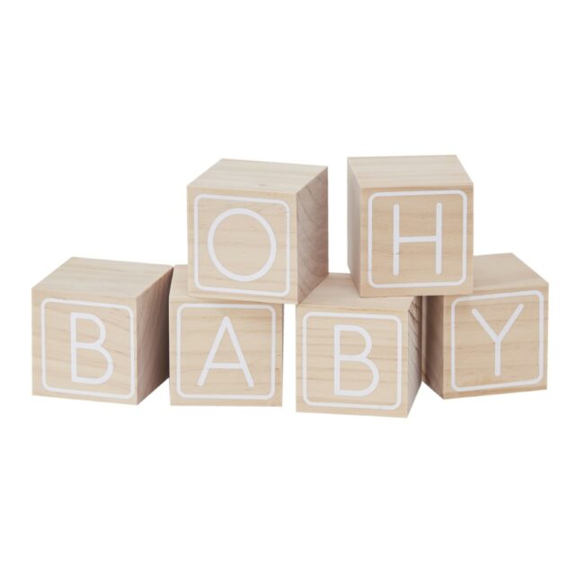 BUILDING BLOCK BABY SHOWER 'OH BABY' 6CM/EACH 6PCS