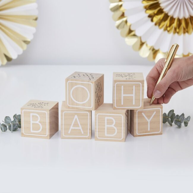 BUILDING BLOCK BABY SHOWER 'OH BABY' 6CM/EACH 6PCS - Image 3