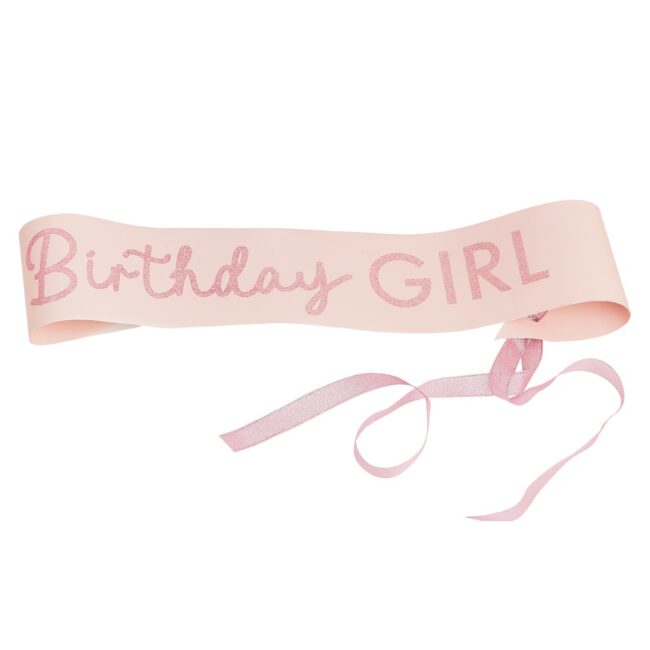 PINK GLITTER BIRTHDAY GIRL SASH
