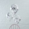 SILVER CONFETTI BALLOONS - 5PCS - Image 2