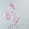 PINK CONFETTI BALLOONS - 5PCS - Image 2
