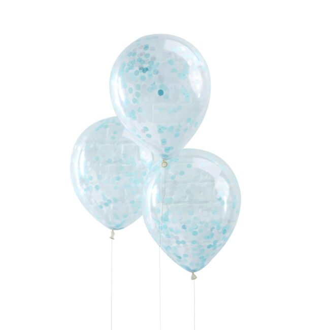 BLUE CONFETTI BALLOONS - 5PCS
