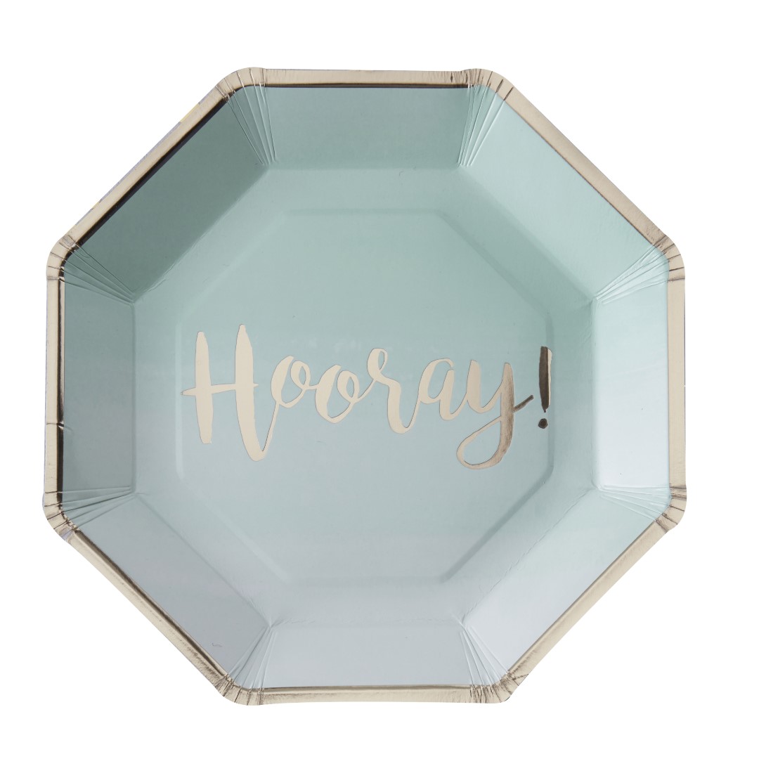 Mint and gold discount paper plates