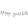 SILVER HAPPY BIRTHDAY BANNER