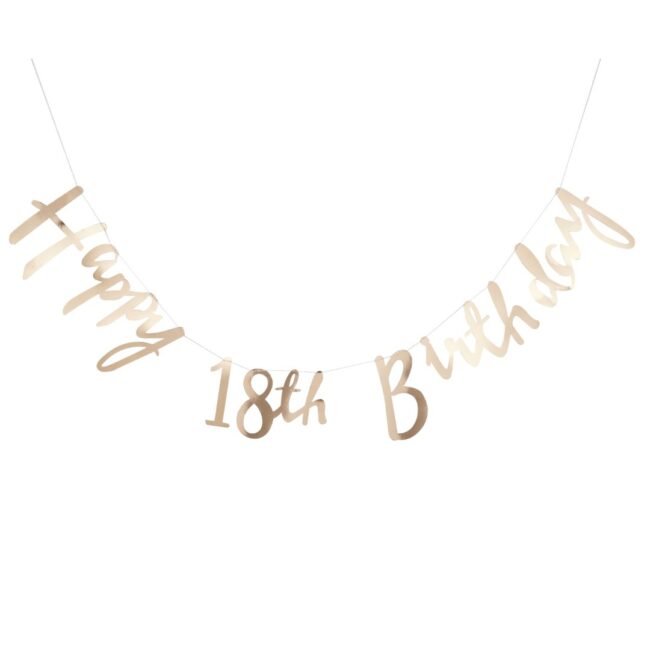 GOLD HAPPY 18TH BIRTHDAY BUNTING