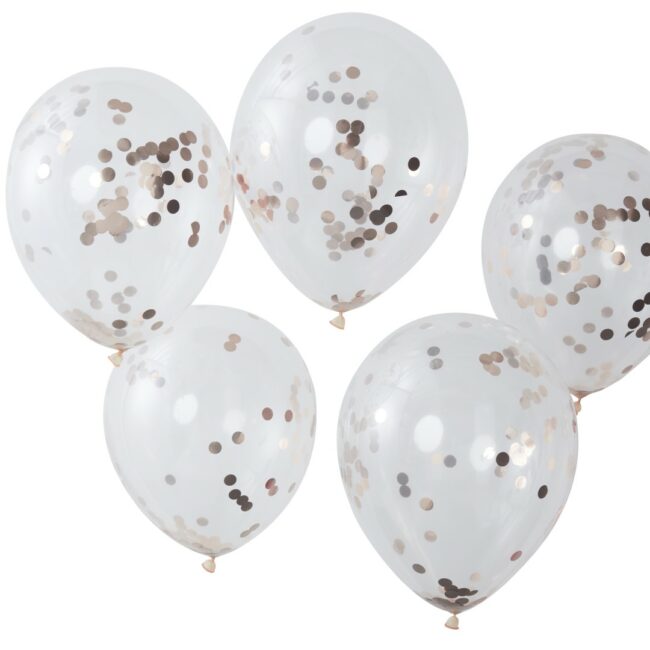 ROSE GOLD CONFETTI BALLOONS - 5PCS