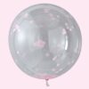LARGE PINK CONFETTI ORB BALLOONS - 3PCS - Image 2