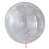 LARGE PINK CONFETTI ORB BALLOONS - 3PCS