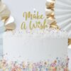 CAKE TOPPER CANDLE 'MAKE A WISH' GOLD 8X0.2XH11CM - Image 3