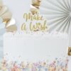 CAKE TOPPER CANDLE 'MAKE A WISH' GOLD 8X0.2XH11CM - Image 2