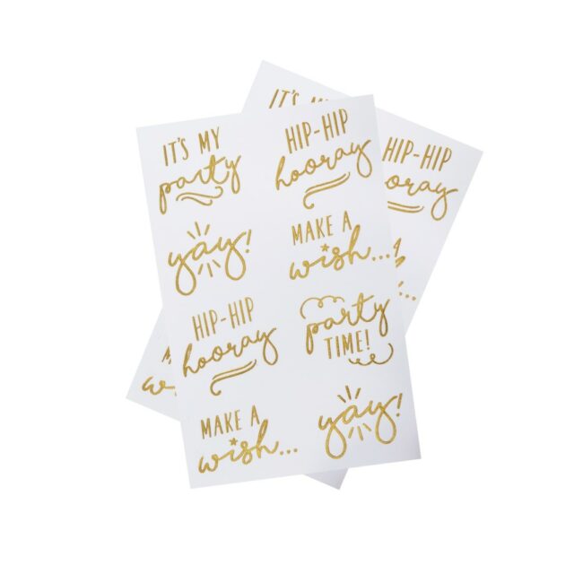 GOLD FOILED TEMPORARY TATTOOS - 16PCS
