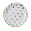 GOLD FOILED POLKA DOT PAPER PARTY PLATES 8PCS