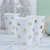 GOLD FOILED POLKA DOT PAPER CUPS 8PCS - Image 2