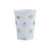 GOLD FOILED POLKA DOT PAPER CUPS 8PCS