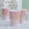 GOLD FOILED PINK OMBRE HAPPY BIRTHDAY PAPER CUPS - 8PCS - Image 2