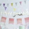 GOLD HAPPY BIRTHDAY BUNTING BANNER - Image 2