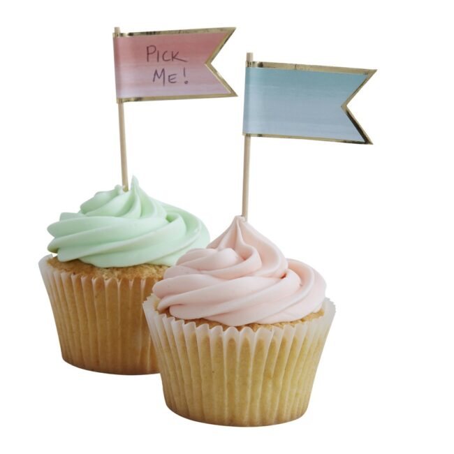 OMBRE & GOLD FOILED CUPCAKE STICKS - 10PCS