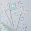 GOLD FOILED & SPRINKLES PARTY FLAGS - 10PCS - Image 2