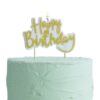 GOLD GLITTER HAPPY BIRTHDAY CANDLE