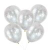 SILVER ANGEL HAIR CONFETTI BALLOONS 5PCS