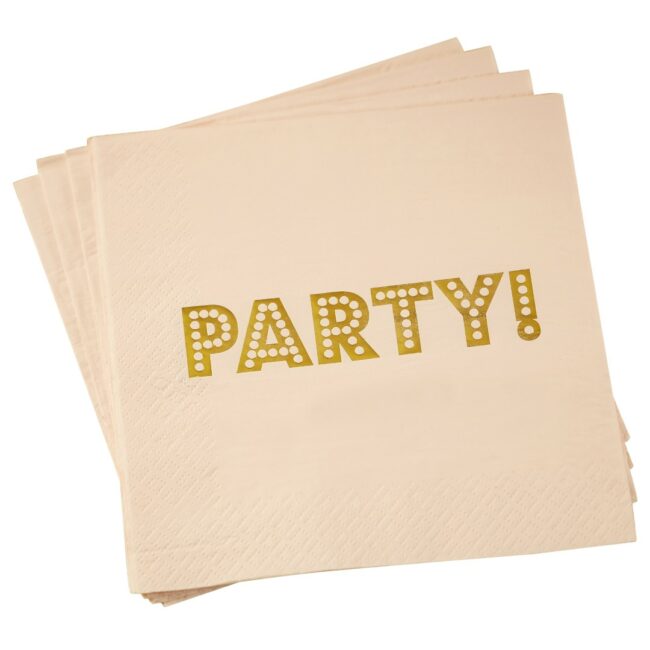 GOLD FOILED PAPER NAPKINS - PASTEL PERFECTION - 20PCS