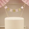 PINK & GOLD CAKE BUNTING TOPPER - Image 2