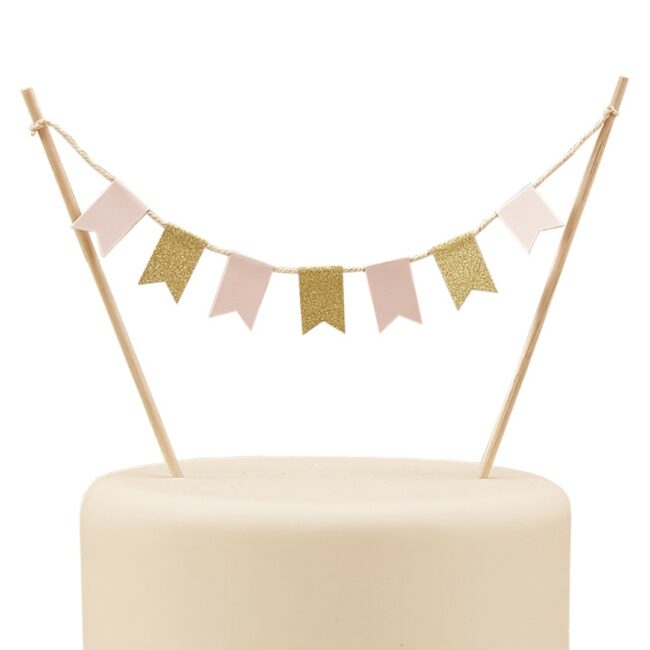 PINK & GOLD CAKE BUNTING TOPPER