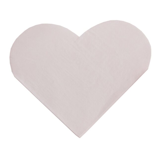 HEART SHAPED PAPER NAPKINS PINK 16PCS
