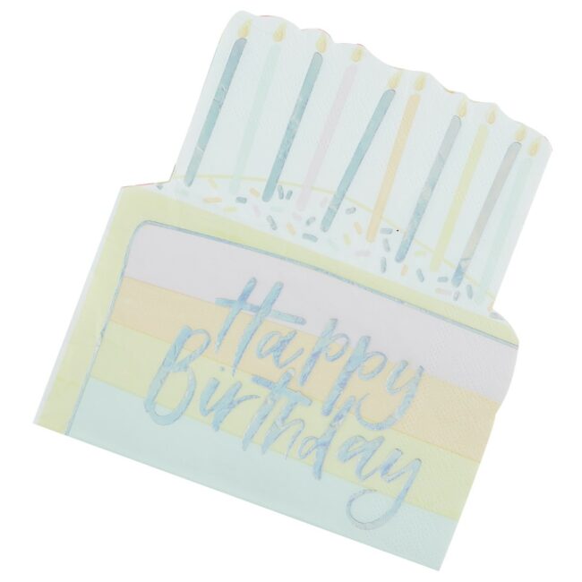 BIRTHDAY CAKE PAPER NAPKINS 16PCS