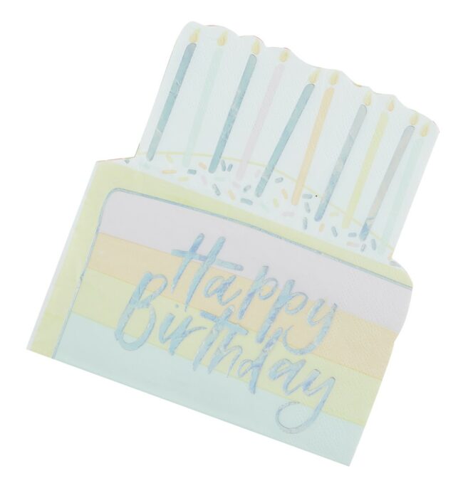 BIRTHDAY CAKE PAPER NAPKINS 16PCS