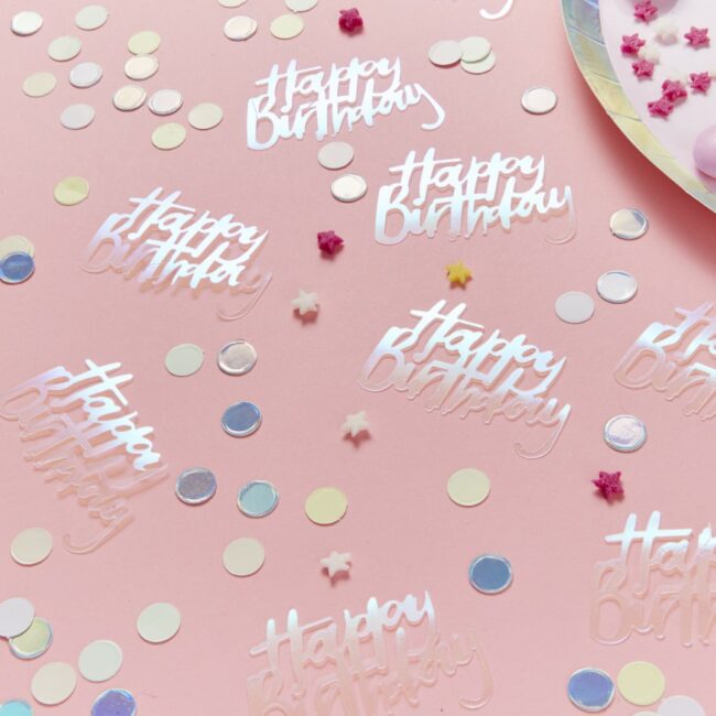 HAPPY BIRTHDAY IRIDESCENT TABLE CONFETTI - Image 3