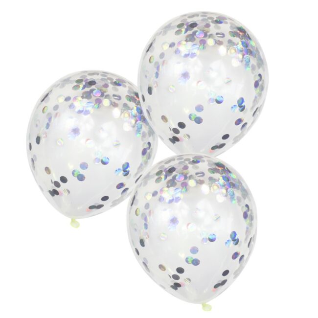 IRIDESCENT CONFETTI BALLOONS - 5PCS