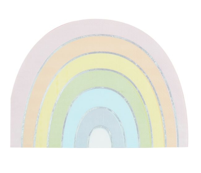 PASTEL AND IRIDESCENT RAINBOW NAPKINS - 16PCS