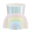 PASTEL AND IRIDESCENT PAPER RAINBOW CUPS - 8PCS