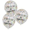I BELIEVE IN UNICORNS CONFETTI BALLOONS - 5PCS