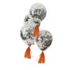 BLACK CONFETTI BALLOONS 5PCS - Image 2