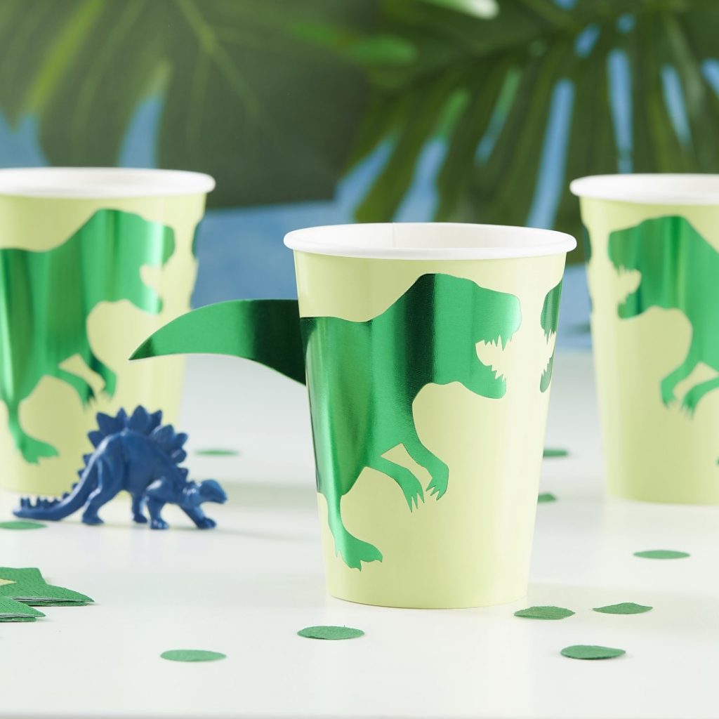 PAPER DINOSAUR CUPS - 8PCS - Pergamos