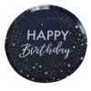 HAPPY BIRTHDAY PAPER PLATES IRIDESCENT FOILED 8PCS