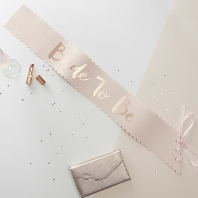 PINK & ROSE GOLD ''BRIDE TO BE'' SASH - Image 3