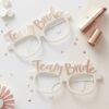 TEAM BRIDE HENS PARTY GLASSES PINK & ROSE GOLD 8PCS - Image 2